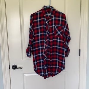 Size small oversized button down plaid top